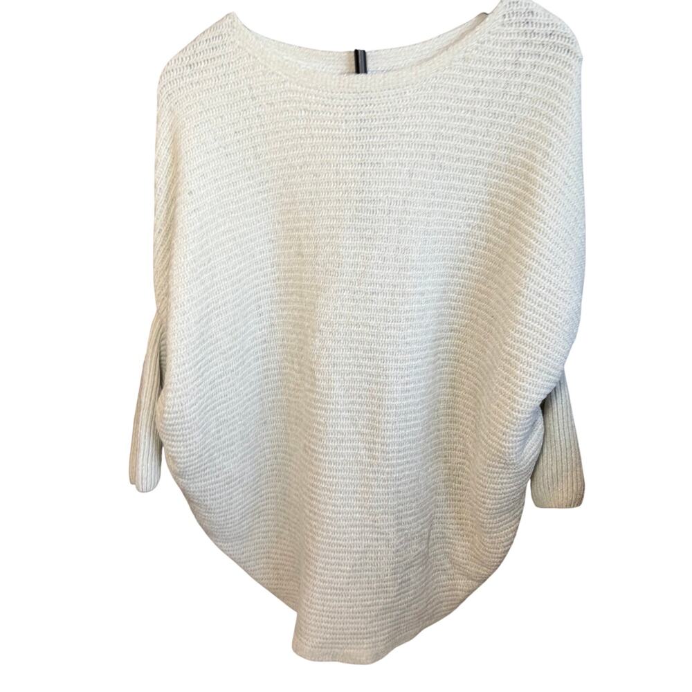Hyfve womens batwing cream tunic sweater. Size S. off-white soft cozy oversize
